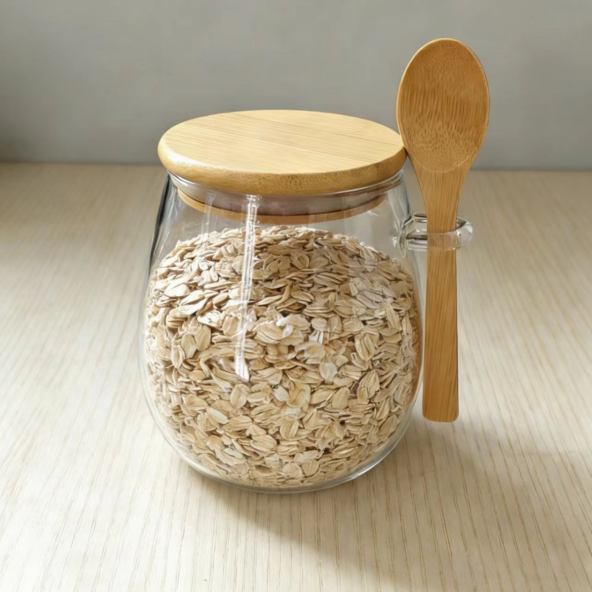Instantáneo de alto contenido de borosilicato de vidrio con cucharas de granos de té sellado tanque de almacenamiento de vidrio transparente de varias especificaciones image 8