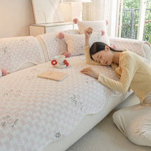 现代简约牛奶绒沙发垫2025新款直排防滑高级感沙发坐垫秋冬加厚布