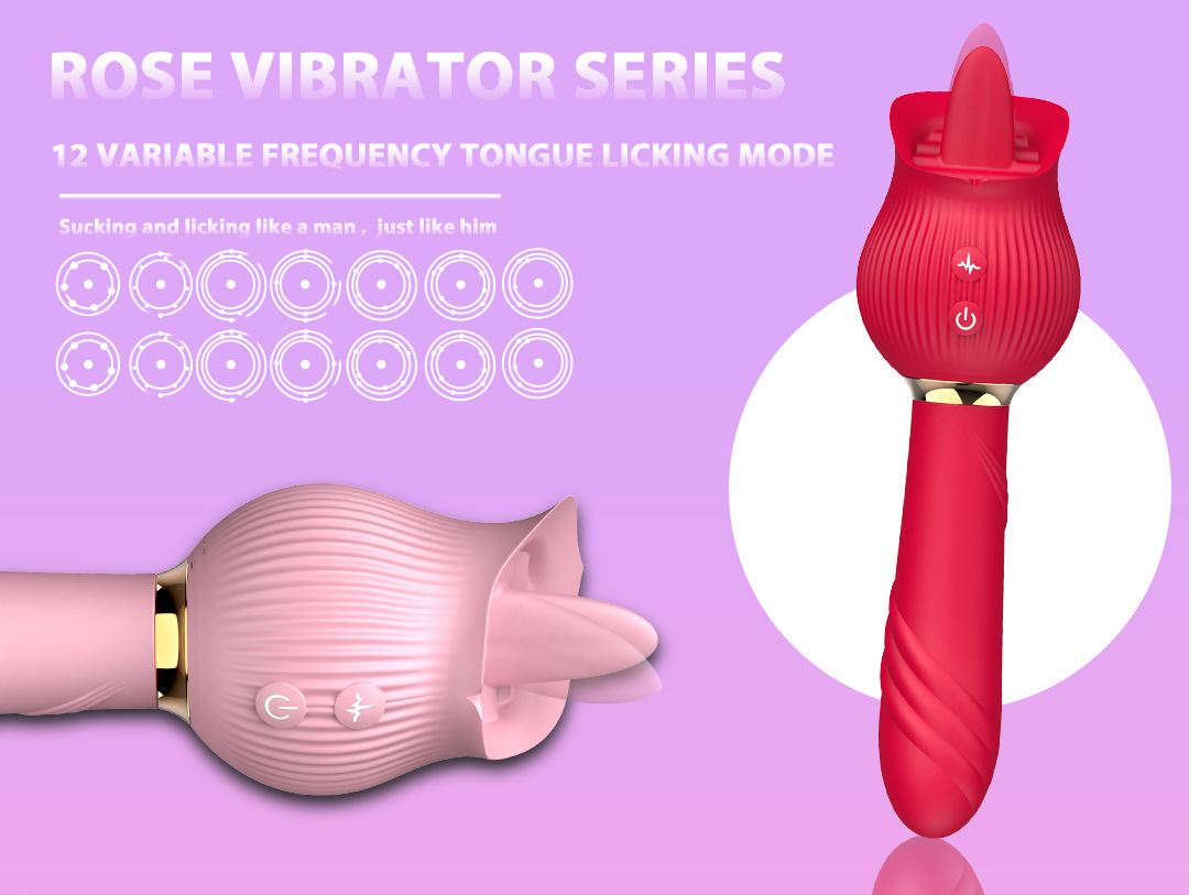 Afiya Rose Telescopic Sucking Vibrator with Tongue-Licker Motion, Rechargeable Wearable Egg, Purple — detail image 3