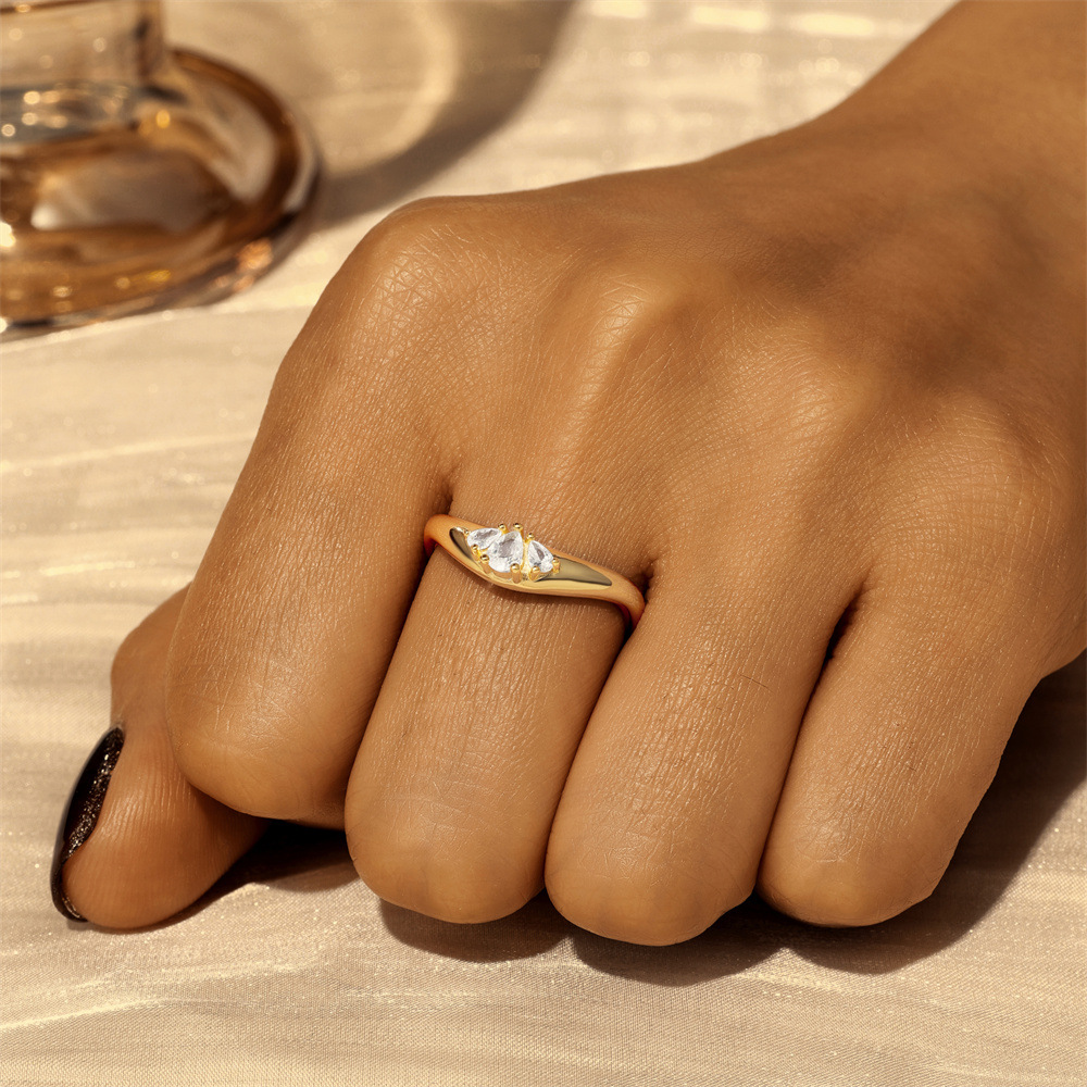 1g Weight Zircon Inlay Material Charm Rings, Rings Classification 7 Ring Size 1 Piece Quantity Wedding, Date, Engagement Occasion 925 Sterling Silver Material Cross, Star, Heart Shape Pattern All Seasons Season Women's Gender Inlay Design Simple Style Style Gold Color 925 Sterling Silver Zircon Cross Star Heart Shape Charm Rings Rings 925 Sterling Silver Rings 52