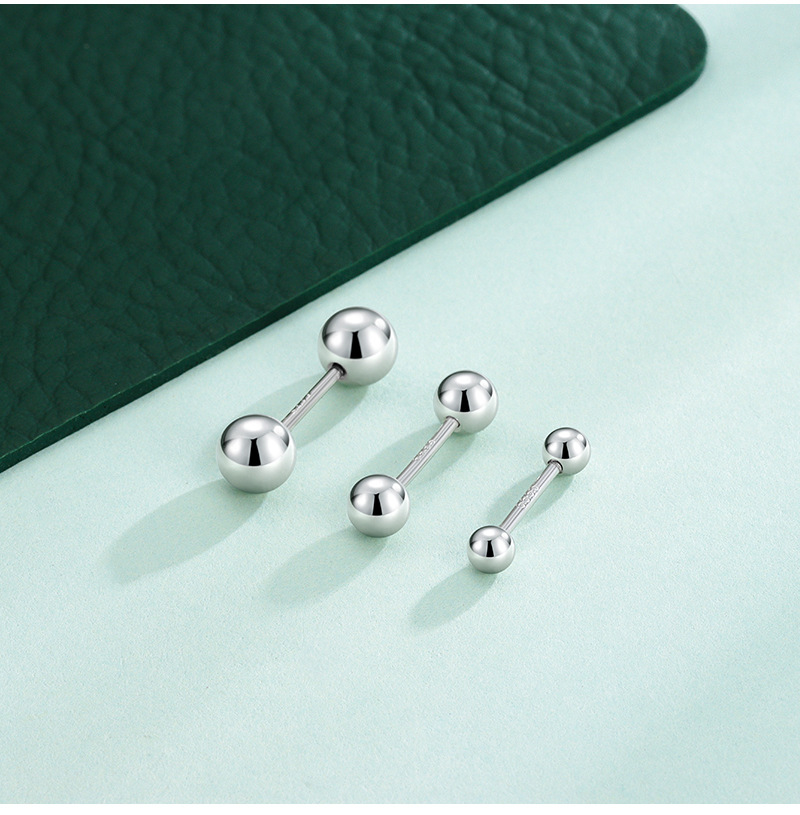 10g Weight Ear Studs Classification 1 Pair 925 Sterling Silver Geometric Solid Color Ear Studs
