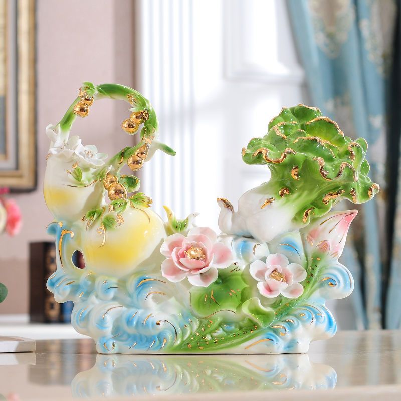 gourd Chinese cabbage ceramics Home Furnishing Decoration ornament Arts and Crafts a living room originality Office Entrance desktop Wine cabinet