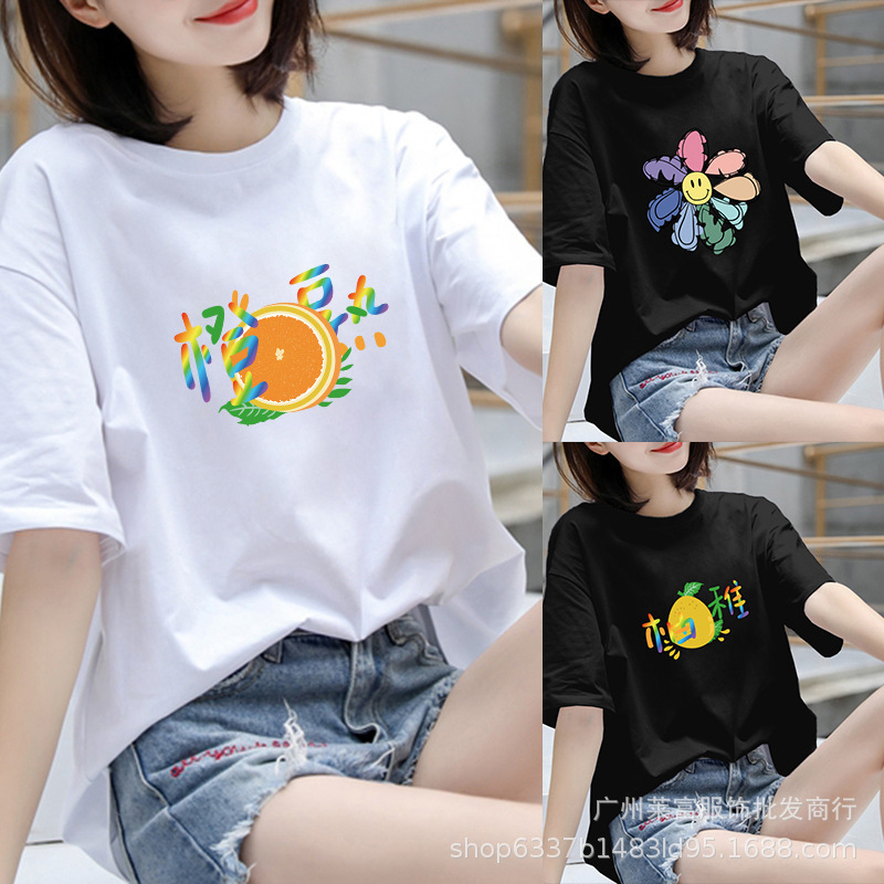 2025夏の露店製品メーカー卸売り女装半袖tシャツ数元服装ランニング量10元モデル|undefined