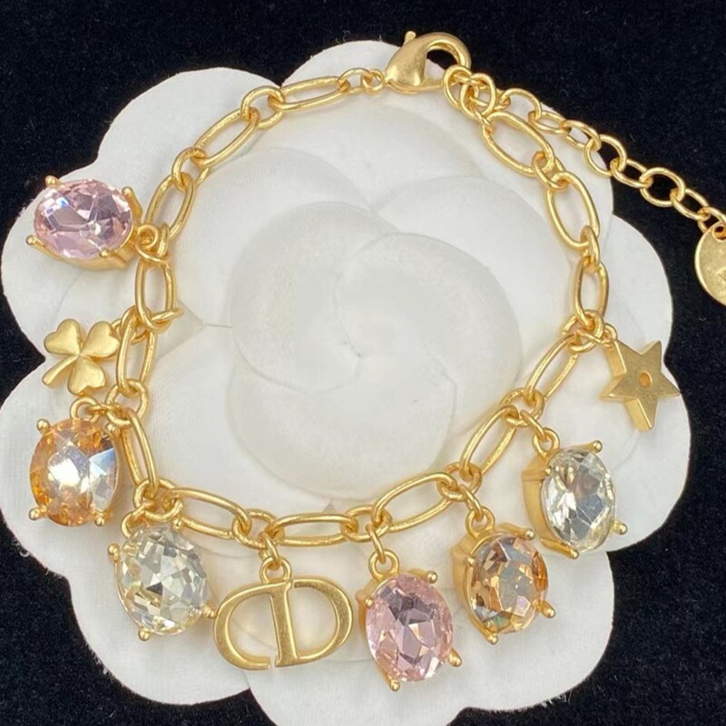 D/Dijia New CD colored diamond five-pointed star Clover bracelet women's fashion temperament retro Joker jewelry wholesale