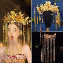 新娘头饰套装头冠百搭囍奢华庆百搭秀禾服王冠面帘发饰妆造金色