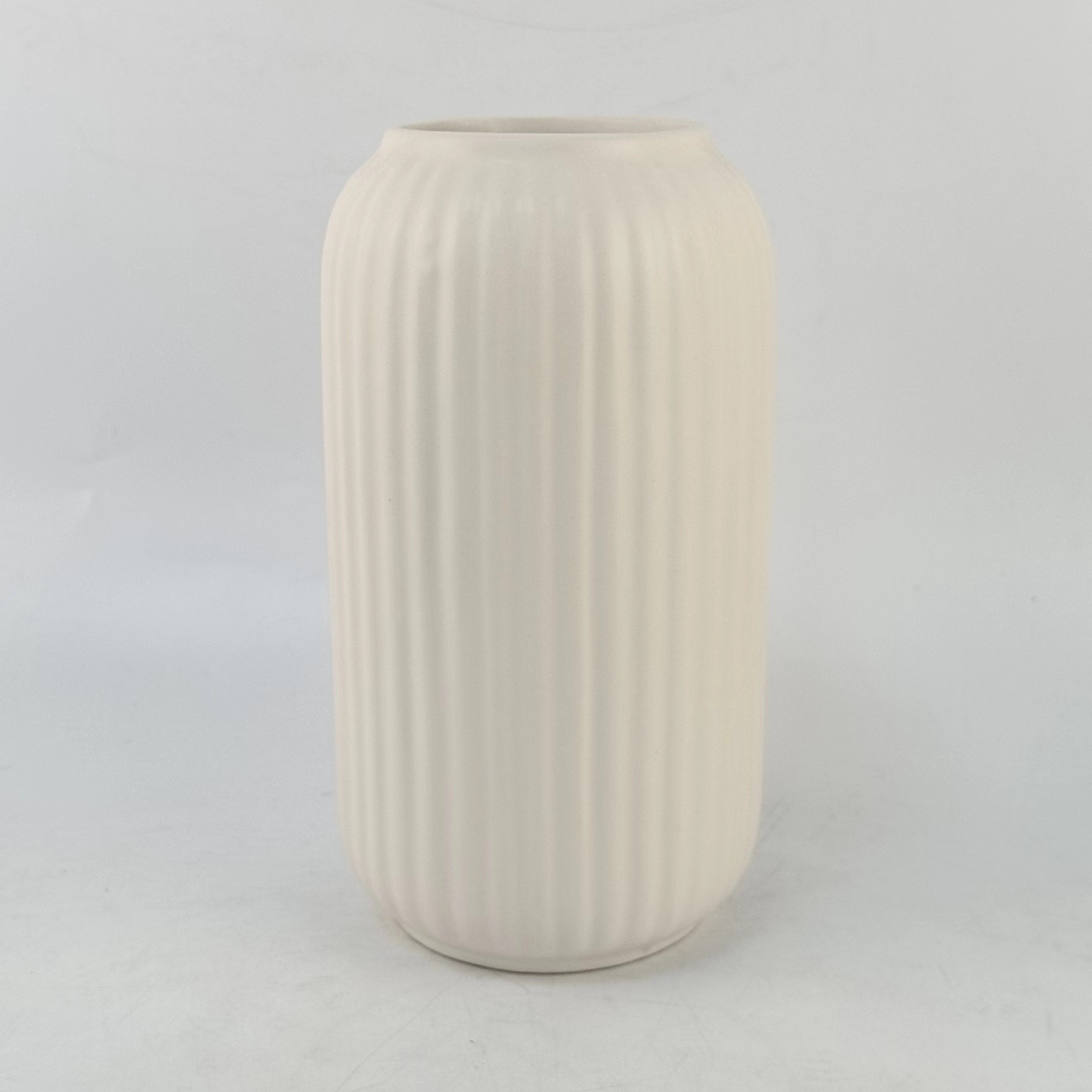 Flor de cerámica moderna simple adornos de rayas blancas flor de sala de estar flor seca flor de decoración para el hogar blando nórdico