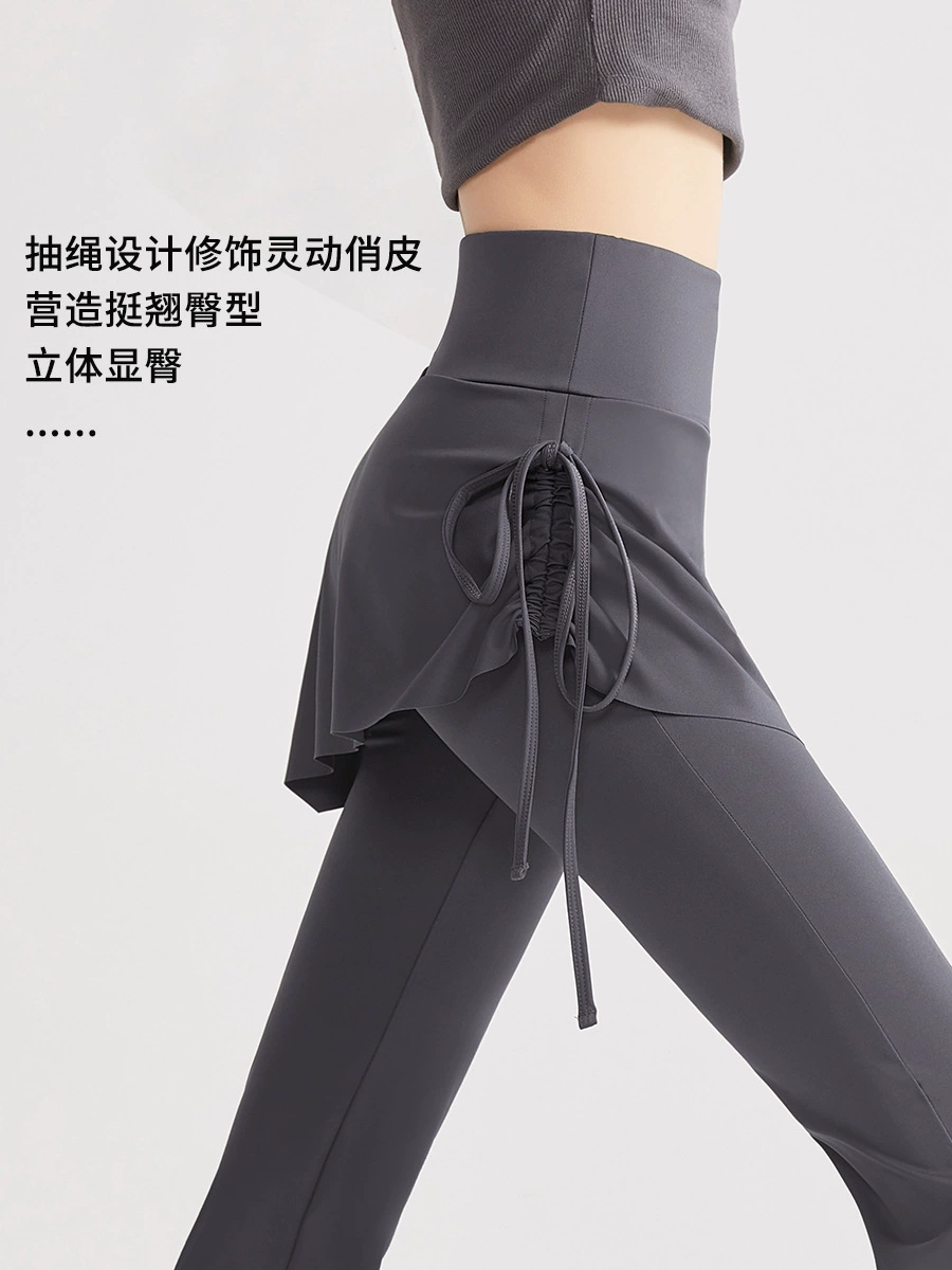 Спортивные л leggings комплект — леггинсы с высокой талией и прикрепленной юбкой, коррекция бедер, размеры M–XL