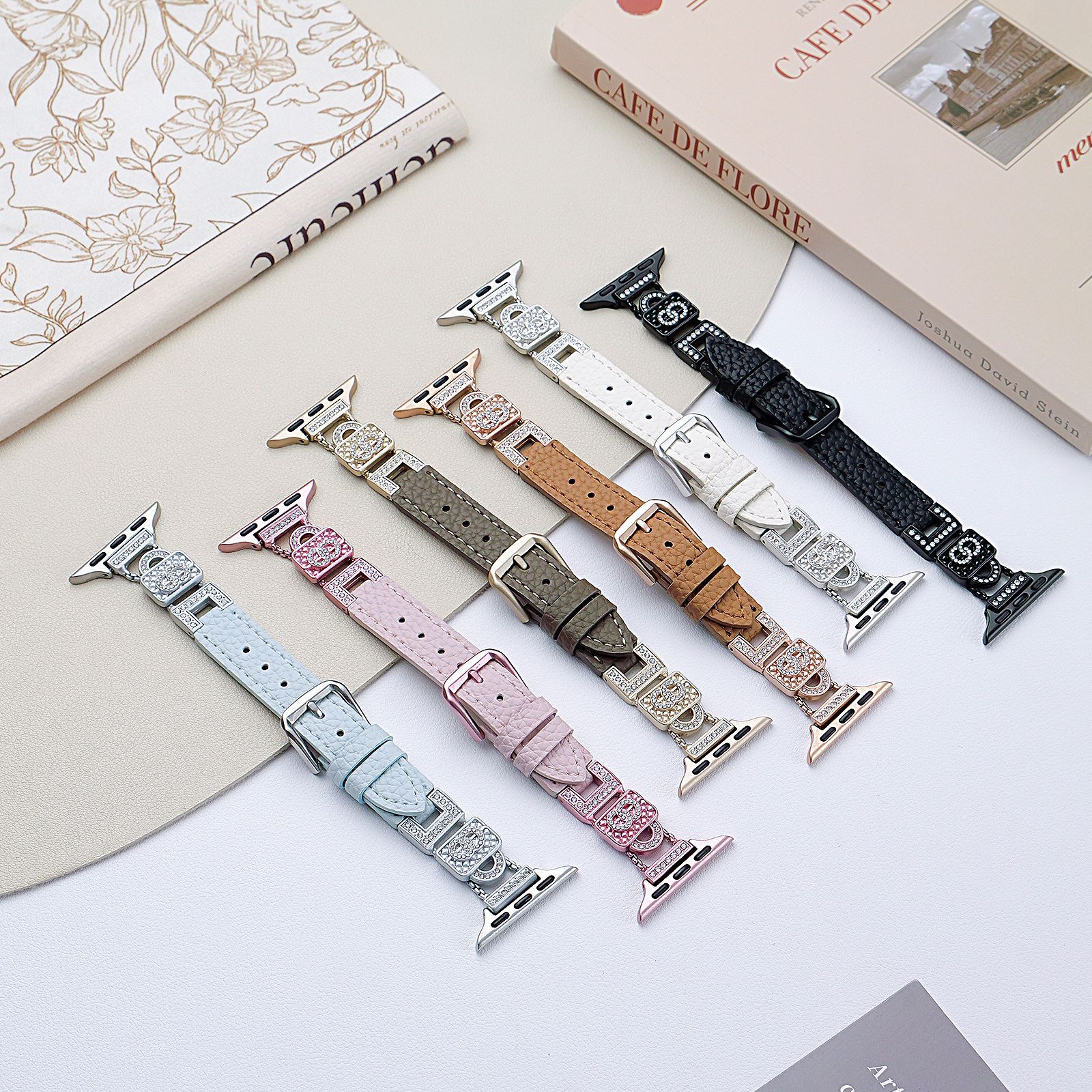 Suitable for Apple Iwatchs11 Handbag Genuine Leather Women's Metal Diamond Applewatch Watch Strap 14mm