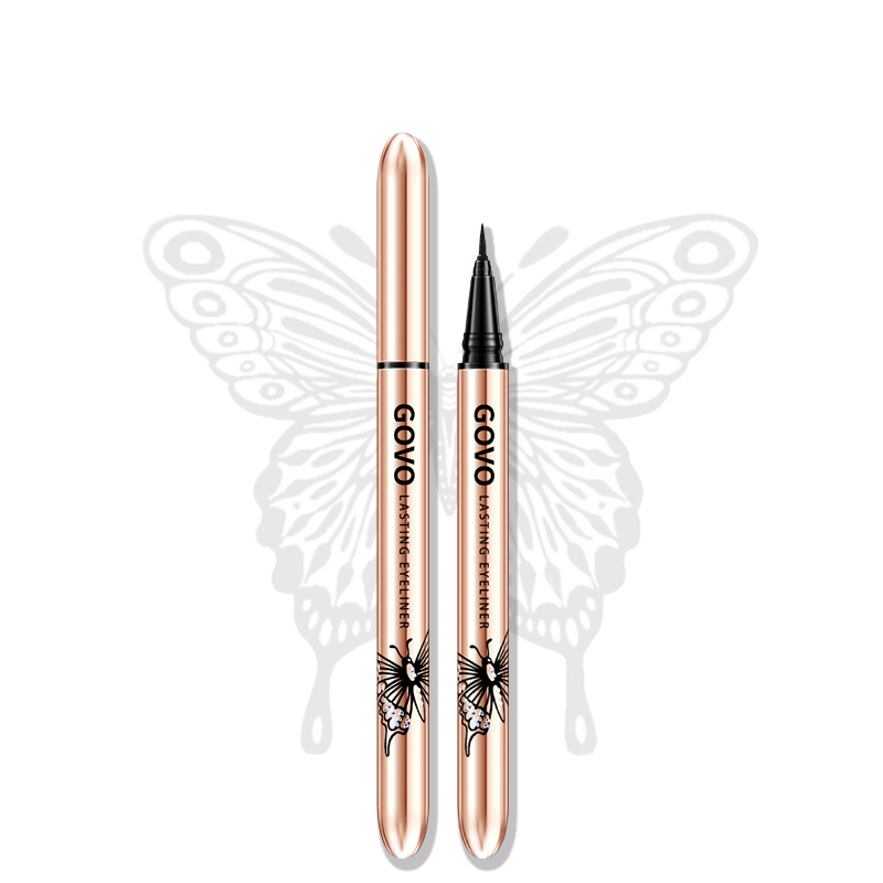 GOVO蝶羽飞舞纤细眼线液笔防水不晕染持久定妆不易脱色直播跨境