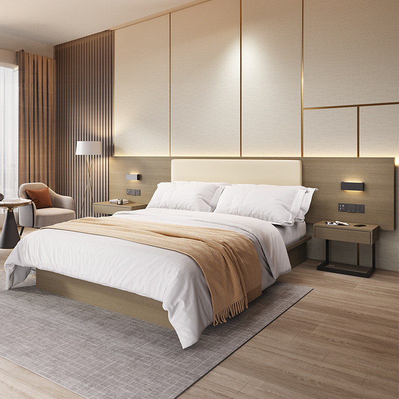 Hotel Bed, Hotel Furniture, Standard Room, Full Set of Furniture, Guest Room Special Bedside, Single and Double, B&B, Express Hotel Apartment