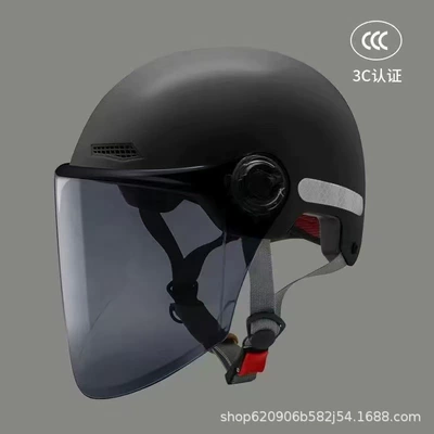 for Men and Women, Suitable for – Motosiklet kaskı (dəbilqə) - matte-black-anti-scratch-long-mirror-free-night-reflective-stickers-306