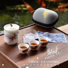 素縁宮廷風エナメル彩旅行茶器一壺三杯屋外携帯簡易泡茶快客セット