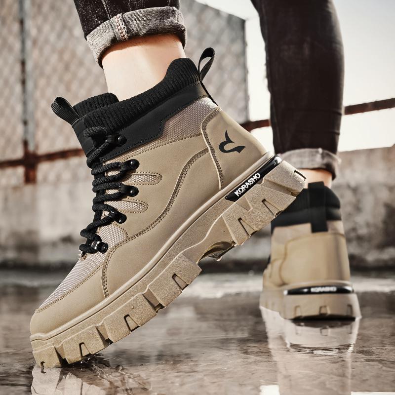 Oxford tela anti-escaldado zapatos de soldadura para hombre estilo británico retro botas de herramientas casuales negras anti-sucio soldador zapatos de protección laboral para hombre