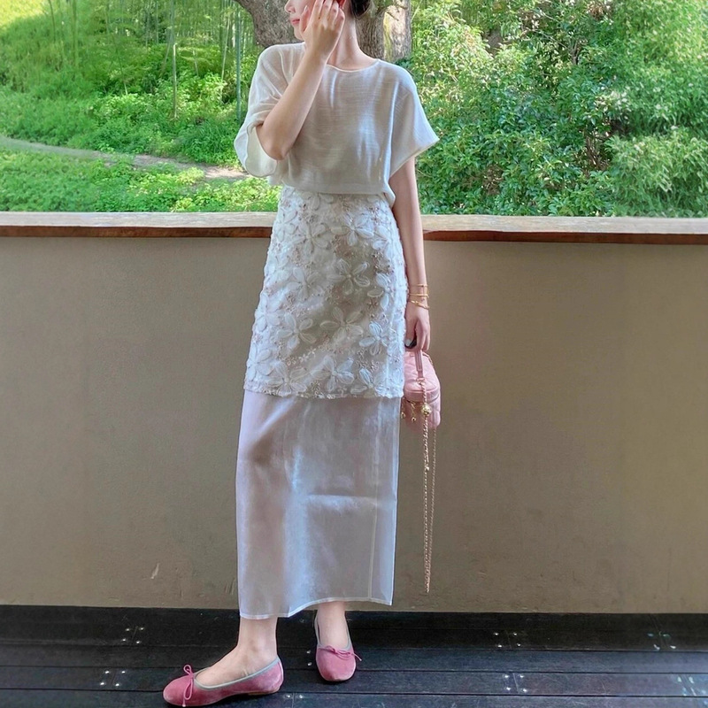 Midsummer Pure White Moonlight Outfit, Beautiful and Beautiful Rich Daughter's Little Fragrant White Linen Dress Suit Midsummer Pure White Moonlight Outfit, Beautiful and Beautiful Rich Daughter's Little Fragrant White Linen Dress Suit