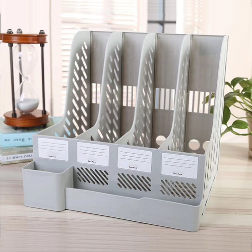 Office supplies file rack A4 desktop storage file column stationery wholesale plastic thick file frame file storage rack
