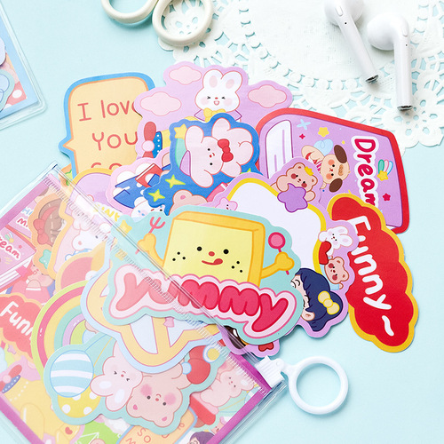 Message Milk Ball Bubble Large Sticker Pack, Bag of Large Multipurpose Decorative Stickers, Creative and Cute Materials, 20 Pieces, 4 Styles