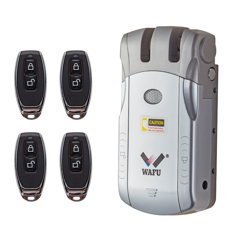 Cerradura WAFU sin llave con diseño de cabeza de toro para puerta de entrada, cerradura eléctrica invisible antirrobo con control remoto, cerradura inteligente Tuya para uso doméstico.