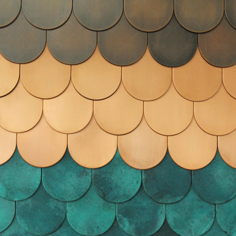 北京厂家供应多彩鱼鳞瓦寺庙宫殿屋面半圆瓦片定 制抗冻装饰瓦