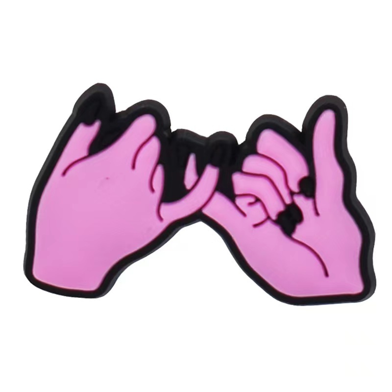 Nuevos dijes rosas para zuecos, clips desmontables para zapatos Crocs para niños y niñas, accesorios DIY para zapatos de jardín.