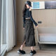 American Style Workwear Skirt Women's Spring and Summer 2025 New Style High Waist A- line Slimming Mid-length Split Half-length Skirt