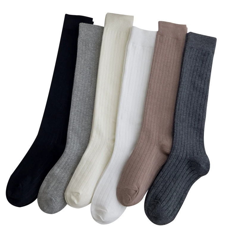 White spring summer colored breathable Japanese socks, mid-length, fitted
