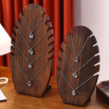 跨境胡桃木色项链首饰收纳架火焰造型创意珠宝展示架夜市摆摊直播