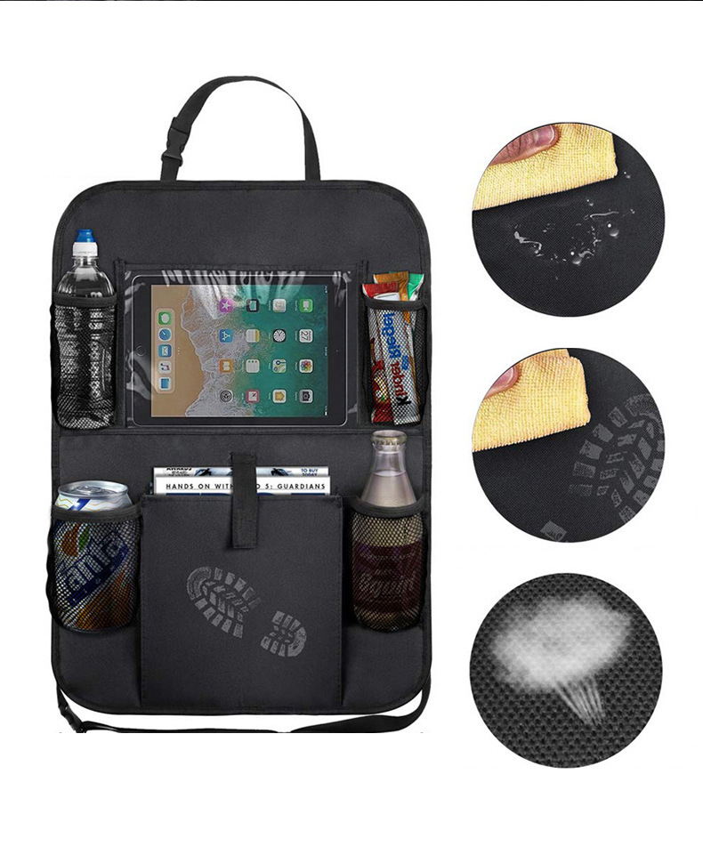 Car Storage Bag, Thickened Oxford Cloth, Foldable Flat Storage Box, Car Storage Bag, Car Seat Back Anti-Kick Pad