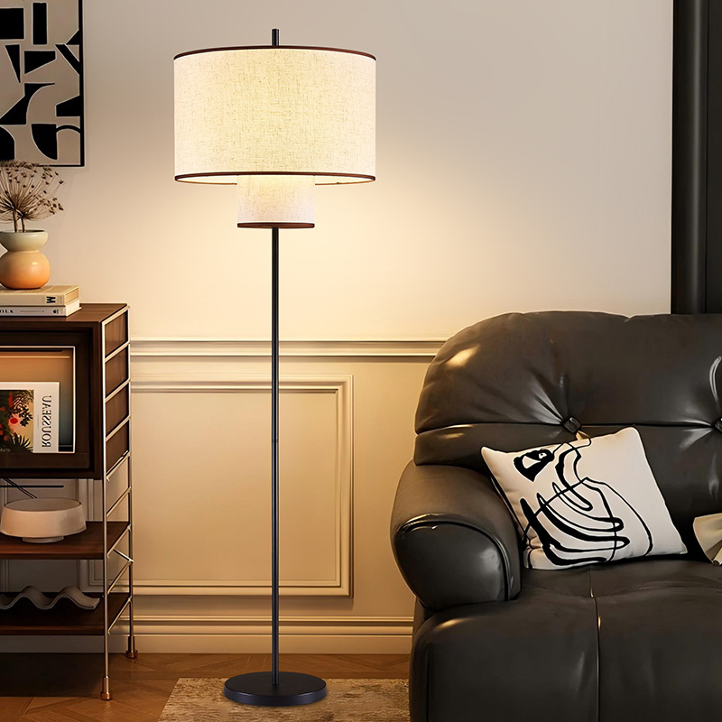 Luz de piso sala de estar sofá luz de atmósfera retro tela dormitorio lámpara de cabecera estética de la dinastía Song 488L lámpara de escritorio vertical