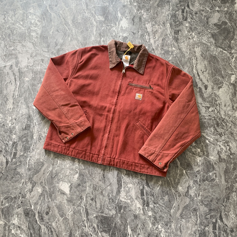 Cross-border high quality car Kaha Middle J97 Salmon Color Jacket Retro distressed lapel zipper jacket loose-fitting Cross-border high quality car Kaha Middle J97 Salmon Color Jacket Retro distressed lapel zipper jacket loose-fitting