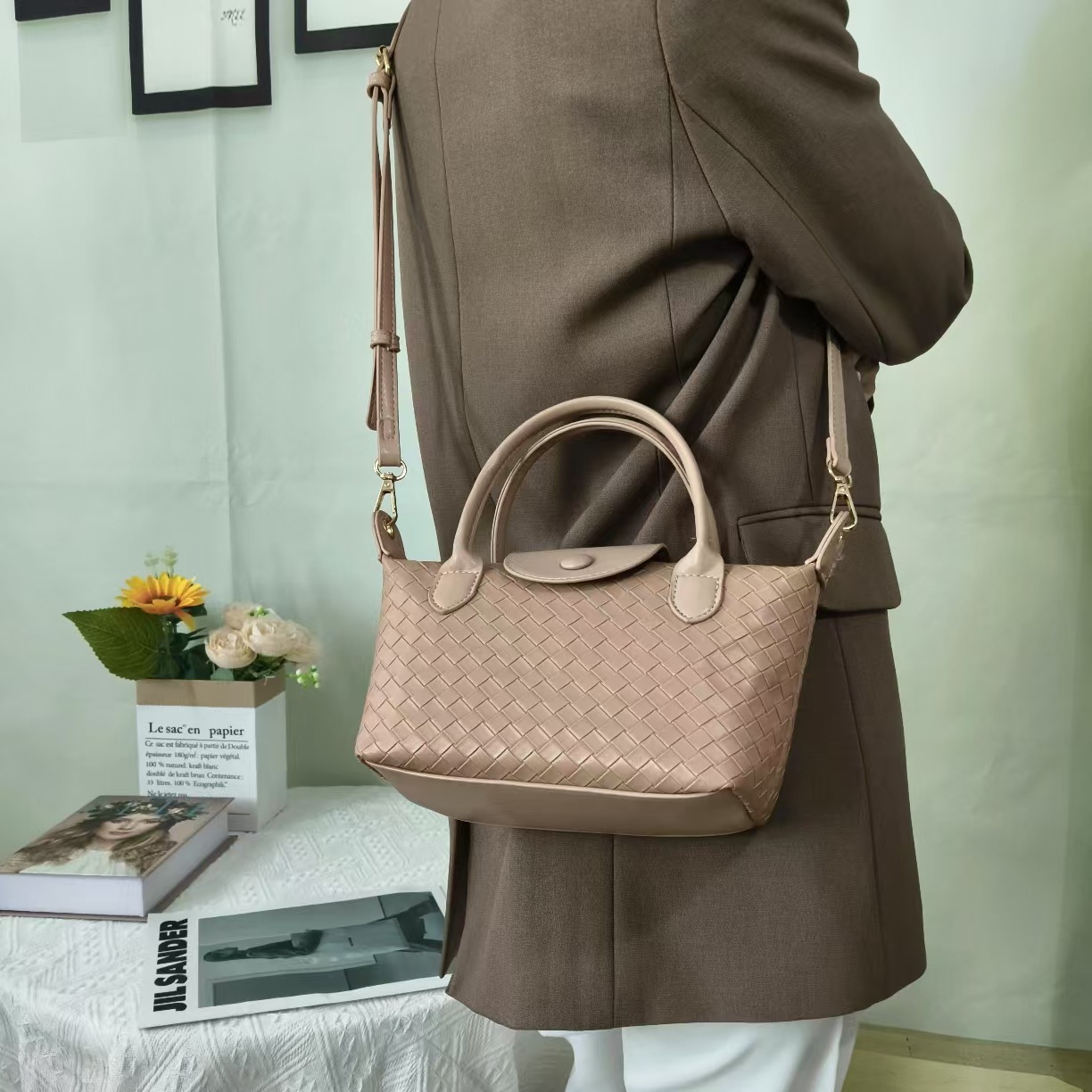 살구 핑크, 핸드백 연장 스트랩