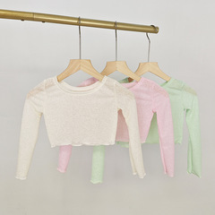 子供のダンスの服装の春夏の新型のカバーの上着の日焼け止めの練習は女の子のバレエの頭をかぶせて上着を踊ります。