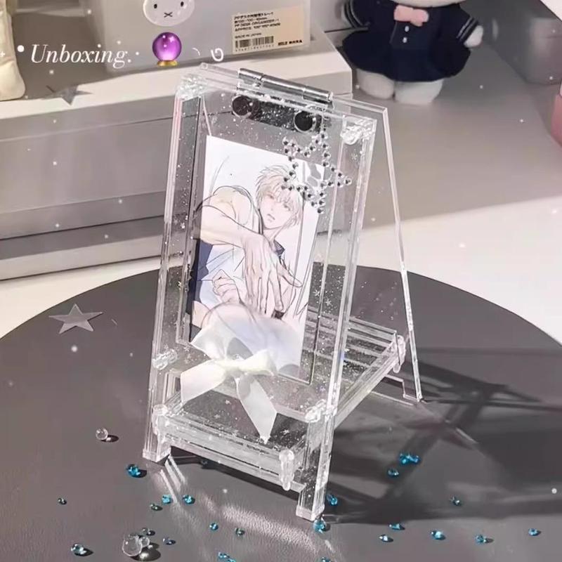 アクリル Gumei 表示板カードディスプレイスタンド 3inch カードスタンド収納ボックスカードホルダーデスクトップ装飾|undefined