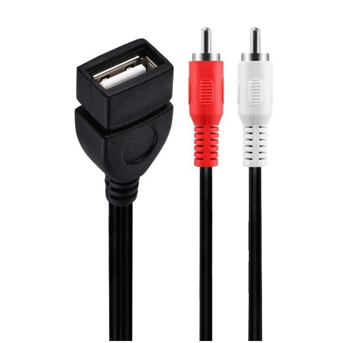 USB Female to Dual Rca USB Female to 2Rca Male Adapter Cable USB 2.0 Female to 2Rca Male Audio Cable