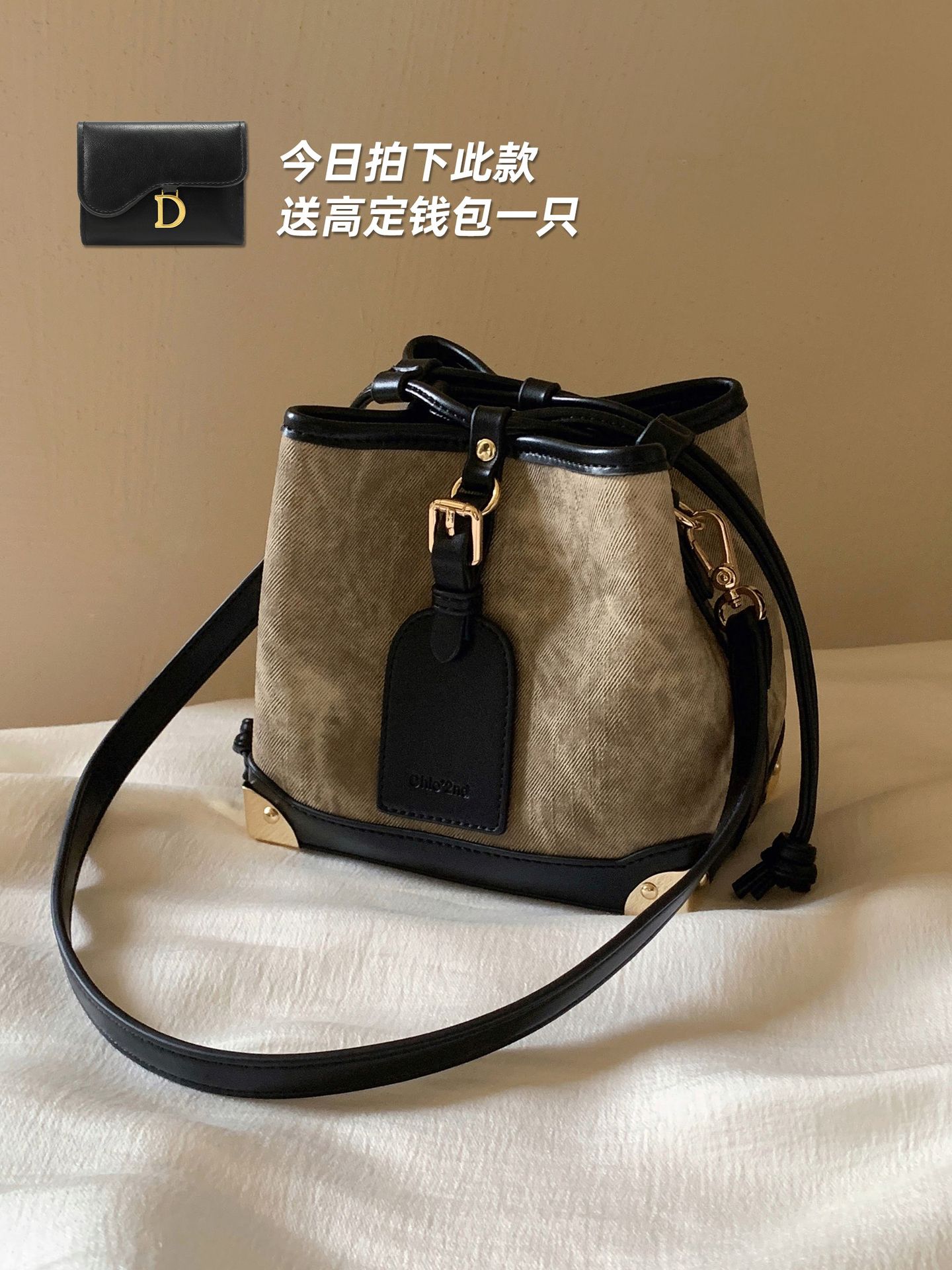south style chio2nd oil painting exhibition hall bucket bags female 2023 new high-grade western style shoulder messenger bag