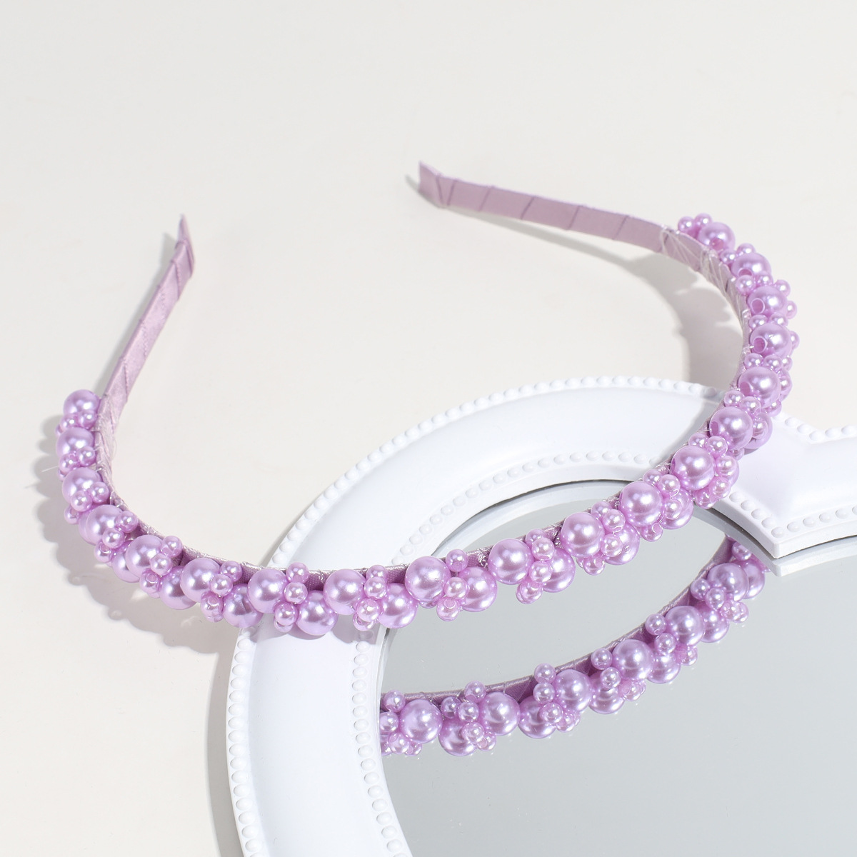 Solid Color Pattern Women'S Gender Lady Solid Color Imitation Pearl Hair Band
