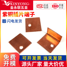 紫铜插片端子配件紫铜冲压件 方形光面铜片 量大价优 工厂直销