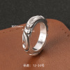 Retro ring hip-hop style for beloved, European style, punk style, silver 925 sample, on index finger