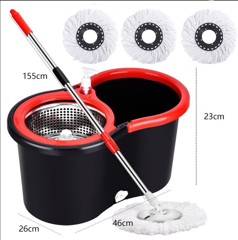 Mop manufacturers wholesale double drive good god drag rotating mop hand pressure mop mop bucket stainless steel free hand wash