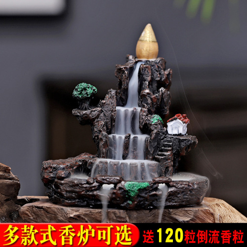 Backflow incense burner creative resin incense burner backflow incense grain flow cloud incense burner smoke viewing porch ornaments incense burner manufacturer direct delivery
