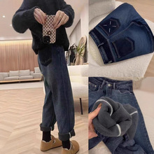 韵十八春季孕妇牛仔裤外穿时尚托腹裤弹力裤绣花款孕妇装8335