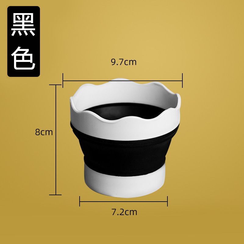 Cubo plegable multifuncional de silicona al por mayor puede insertar pluma Cubo de lavado acuarela gouache cepillo portátil titular de la pluma para estudiantes de arte