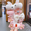 Children's cute rabbit, hairpins, card holder, set, hair accessory for princess, bangs, hairgrip, no hair damage