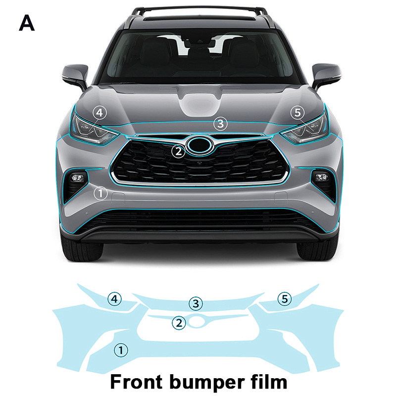 Cross-border exclusive for Toyota Highlander 20-22 TPU invisible paint protective film to prevent scratches and brighten