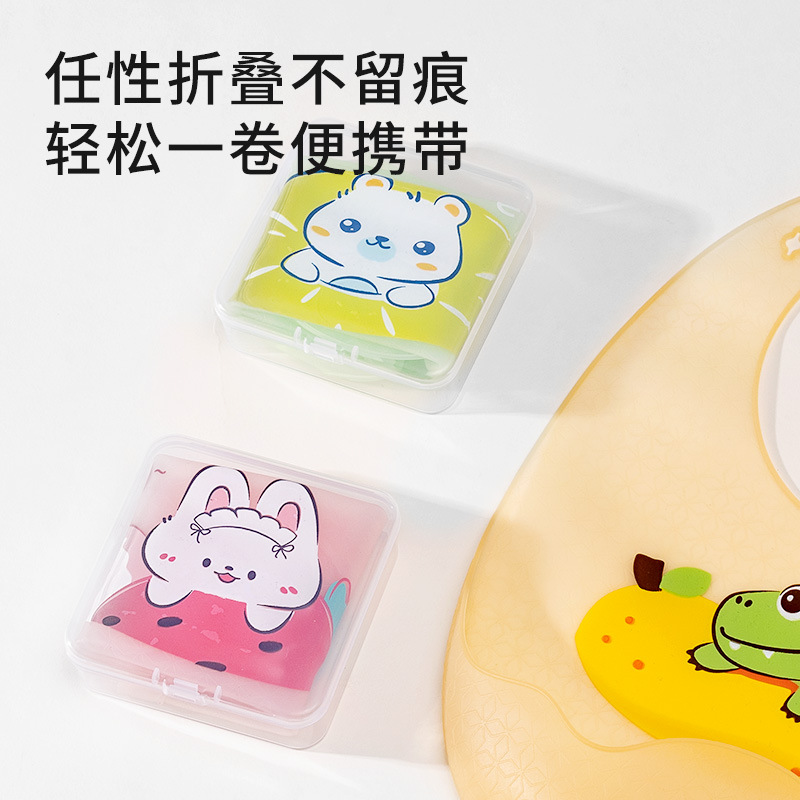 Bebé que come babero de silicona tridimensional impermeable para niños babero suplemento alimenticio para bebés babero súper suave y ligero desechable