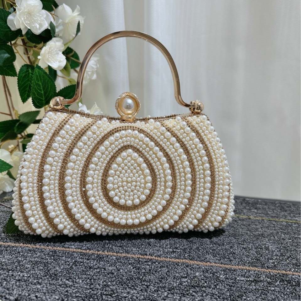 Pochette da donna con perle borsa gioiello per cerimonia e sera_voghion.com