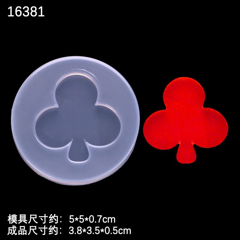 Hecho en casa Tarjeta de Poker melocotón rojo pieza cuadrada Negro melocotón ciruela espejo de epoxi molde de silicona cristal epoxi Cenicero Decoración