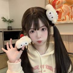 可爱少女心草莓蛋糕毛茸茸HelloKitty美乐蒂发夹发圈发饰女