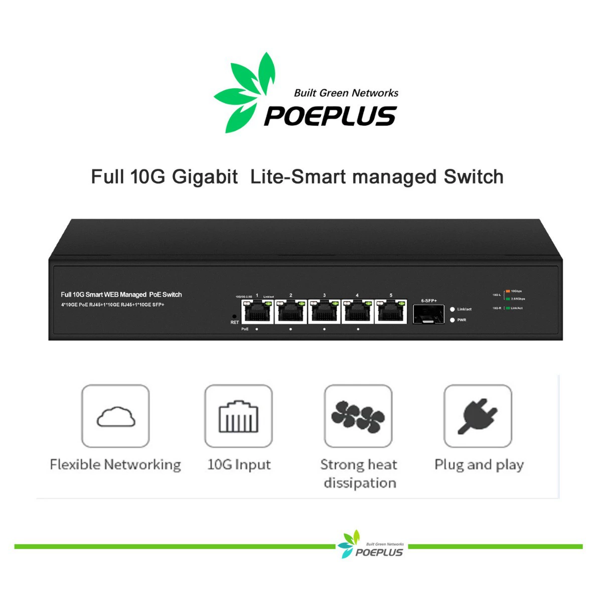 Feina полный гигабит 5 1/10 2 Light NethonePet коммутатор 802.3x ,poe ,BT Max90W