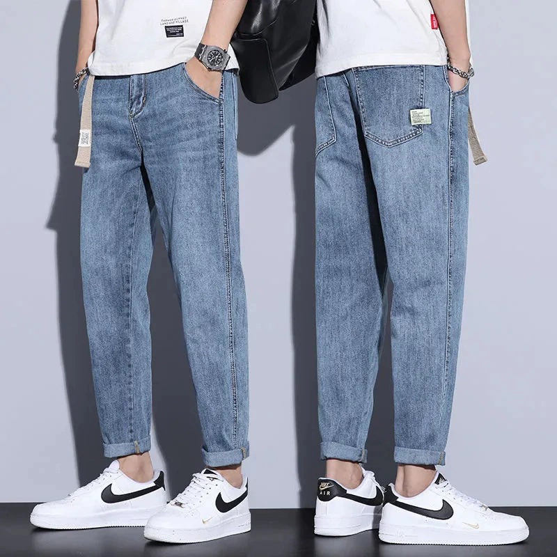 Ретро джинсы Мужская весна осень 2025 новый прилив бренда свободный прямой эластичный повседневный дикие брюки для мужчин