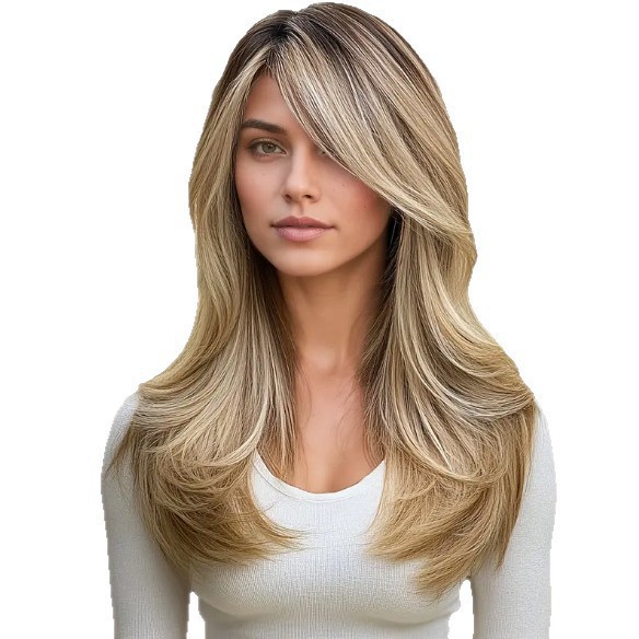 Europa y los Estados Unidos de moda transfronteriza venta caliente en ocho caracteres franjas micro-roll para usar diariamente fibra química peluca de seda de alta temperatura